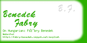 benedek fabry business card